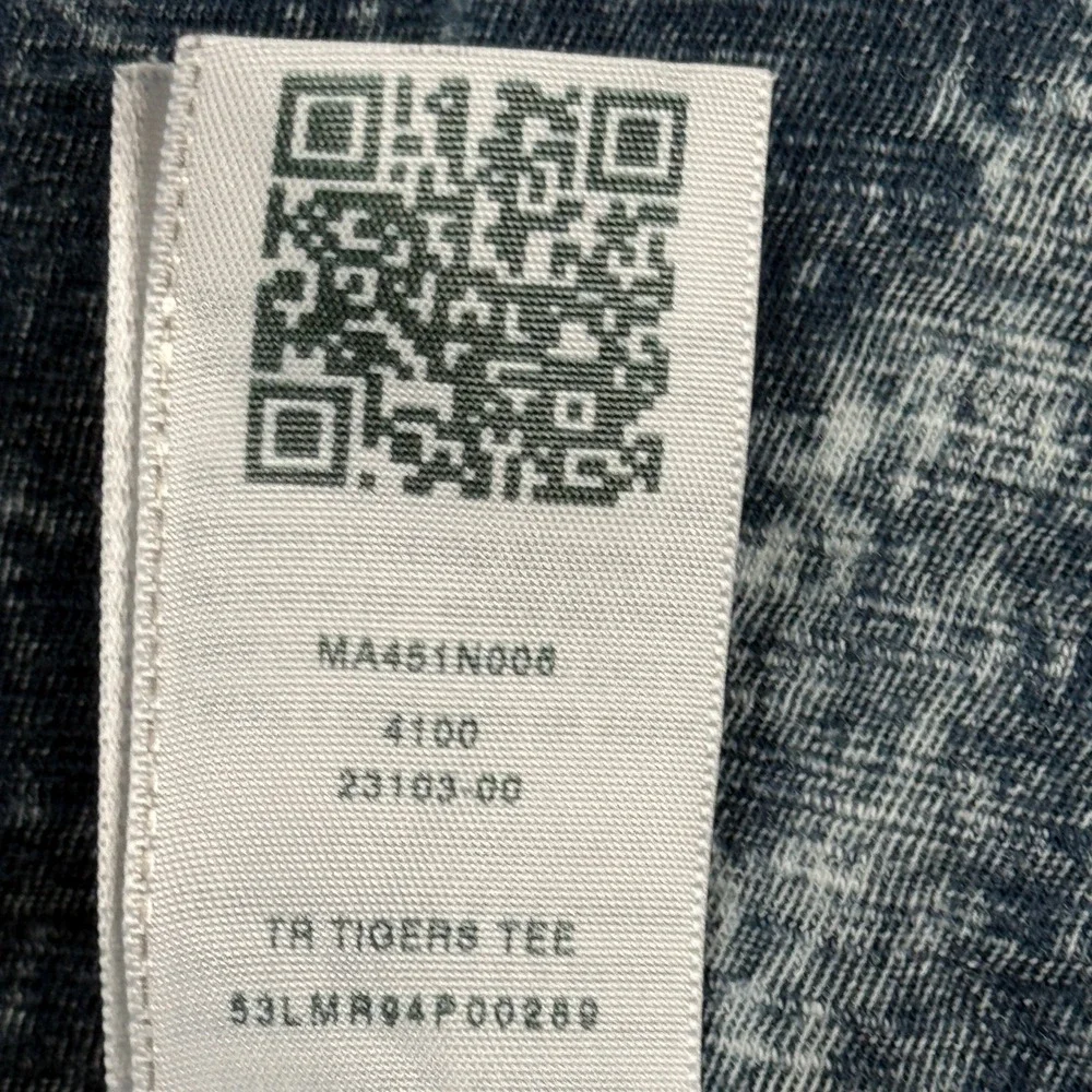 True Religion Mens Shirt Medium Embroidered Blue Gray Bleached Look